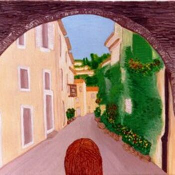 Ζωγραφική με τίτλο "Rues de Vieille Val…" από Vickx, Αυθεντικά έργα τέχνης, Λάδι