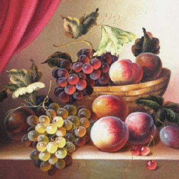 Pittura intitolato "Still life with pea…" da Painter Victor Peled, Opera d'arte originale, Olio