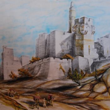 Painting titled "Old Jerusalem. Migd…" by Painter Victor Peled, Original Artwork, Oil