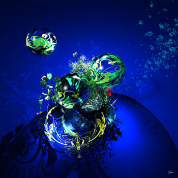 Arts numériques intitulée "Blue vegetal" par Victoire, Œuvre d'art originale, Modélisation 3D