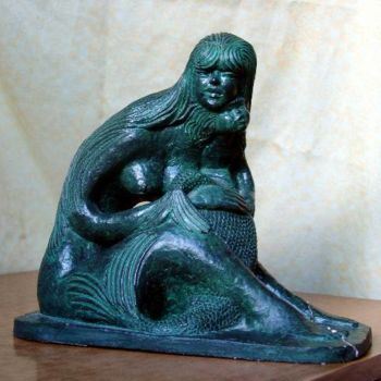 Sculpture intitulée "MAMAN ET BEBE SIREN…" par Victor Douek, Œuvre d'art originale