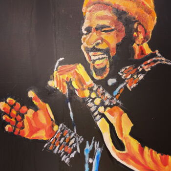 Painting titled "Marvin Gaye" by Victor Lumbroso, Original Artwork, Oil