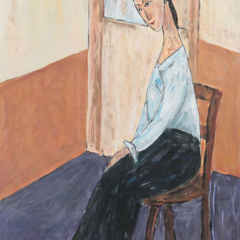 Schilderij getiteld "В раздумье" door Victor Mikhailov, Origineel Kunstwerk, Acryl