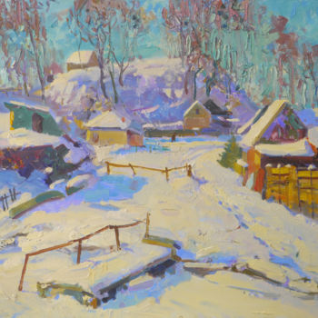 Peinture intitulée "Sunny February. Sed…" par Victor Onyshchenko, Œuvre d'art originale, Huile
