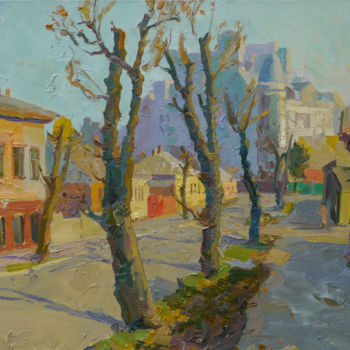 Painting titled "Khlebopekarskaya st…" by Victor Onyshchenko, Original Artwork, Oil