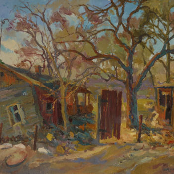 Peinture intitulée "Old building" par Victor Onyshchenko, Œuvre d'art originale, Huile