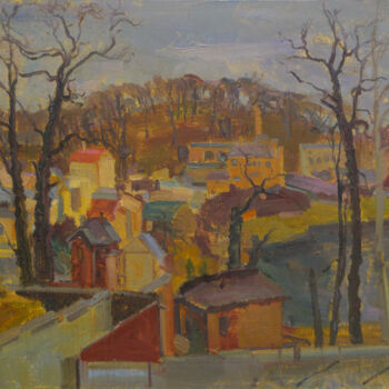 Painting titled "Kin Grust Park" by Victor Onyshchenko, Original Artwork, Oil