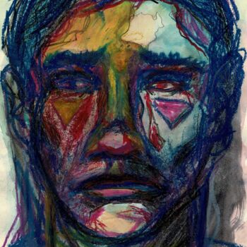Peinture intitulée "Doute : Portrait n°4" par Victor Rosay, Œuvre d'art originale, Pastel