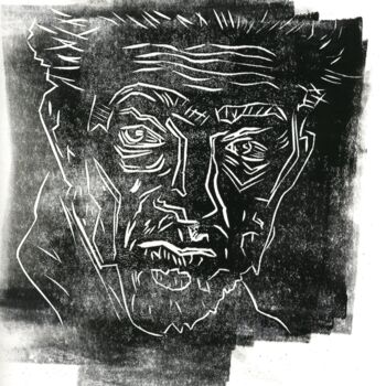 Gravures & estampes intitulée "Man 2" par Victor Shefer, Œuvre d'art originale, Linogravures
