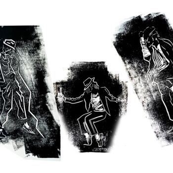 Gravures & estampes intitulée "М - Michael" par Victor Shefer, Œuvre d'art originale, Linogravures