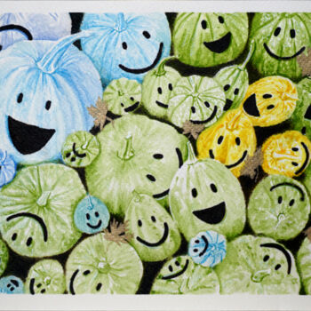 "SMILE PUMPKINS" başlıklı Tablo Victor Tampei tarafından, Orijinal sanat, Suluboya