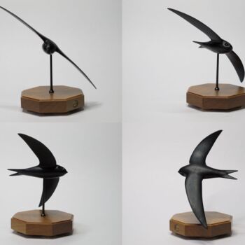 Skulptur mit dem Titel "Swift" von Victor Utcin, Original-Kunstwerk, Holz