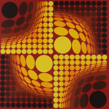 Отпечатки и Гравюры под названием "'Ollo'" - Victor Vasarely, Подлинное произведение искусства, Шелкография
