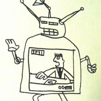 Drawing titled "Robot scoop" by Les Robots De Victor Antony-Thouret, Original Artwork