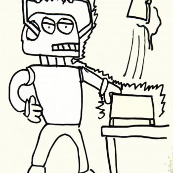 Drawing titled "Electro Robot" by Les Robots De Victor Antony-Thouret, Original Artwork