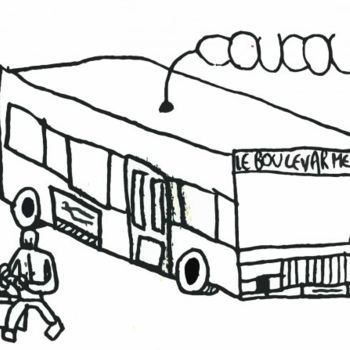 Drawing titled "robotbus" by Les Robots De Victor Antony-Thouret, Original Artwork