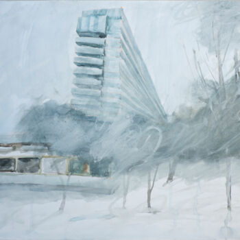 Peinture intitulée "Winter" par Victor Ciobanu, Œuvre d'art originale, Aquarelle Monté sur Autre panneau rigide