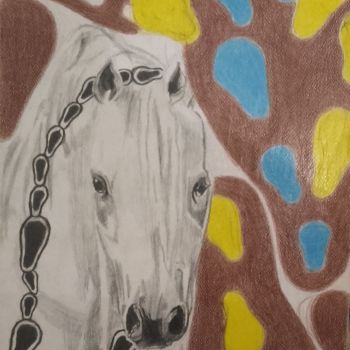 Desenho intitulada "caballo mancho" por Victor  Cabel, Obras de arte originais, Lápis