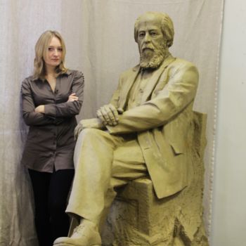 Скульптура под названием "Солженицын А.И." - Victoria Aleksandrovna, Подлинное произведение искусства
