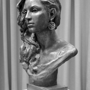 Скульптура под названием "Портрет современницы" - Victoria Aleksandrovna, Подлинное произведение искусства