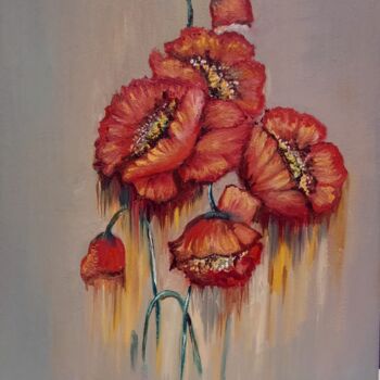 Pintura titulada "Flowers" por Victoria Art, Obra de arte original, Oleo Montado en Bastidor de camilla de madera