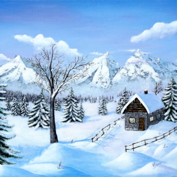 Painting titled "Winter inspiration" by Victoria Milgalter, Original Artwork, Acrylic