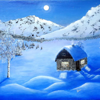 Painting titled "IN THE MOONLIGHT" by Victoria Milgalter, Original Artwork