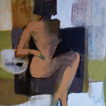 Painting titled "coffee2" by Victoria Cozmolici, Original Artwork, Oil