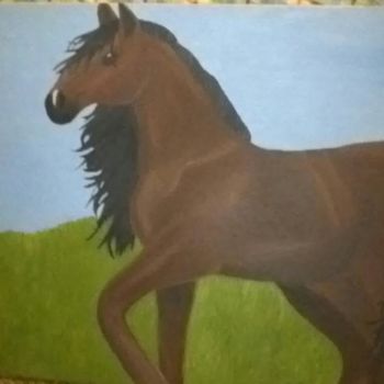 Painting titled "Mustang" by Victoria Deaton, Original Artwork, Oil
