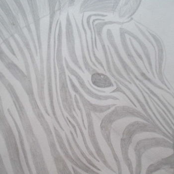 「Zebra」というタイトルの描画 Victoria Deatonによって, オリジナルのアートワーク, 鉛筆