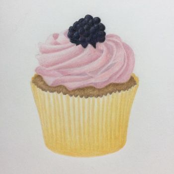 Σχέδιο με τίτλο "Berry Cupcake" από Victoria D, Αυθεντικά έργα τέχνης