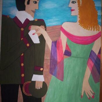 Peinture intitulée "couple uni" par Victoria Fadhila Abessi, Œuvre d'art originale