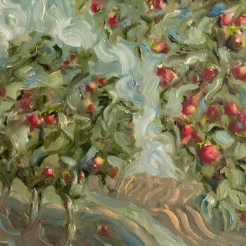 Painting titled "Little orchard." by Victoria General, Original Artwork, Oil