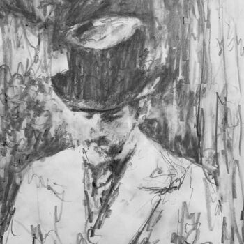 Drawing titled "The rent collector." by Victoria General, Original Artwork, Pencil