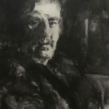 Drawing titled "Picking up Charlie." by Victoria General, Original Artwork, Charcoal