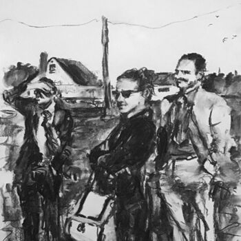 Drawing titled "The sale." by Victoria General, Original Artwork, Charcoal