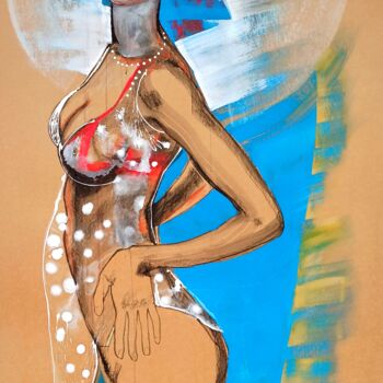Malerei mit dem Titel "Let's go swimming.…" von Victoria Golovina, Original-Kunstwerk, Acryl