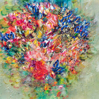 Painting titled "Synchronization" by Victoria Horkan, Original Artwork, Oil Mounted on Wood Stretcher frame