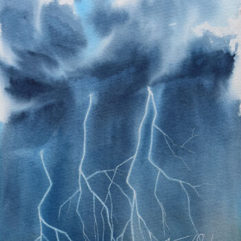 Картина под названием "Lightning dance" - Victoria Lyashenko, Подлинное произведение искусства, Акварель