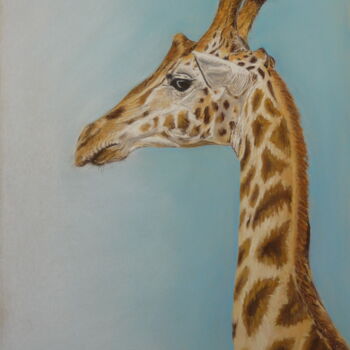 Рисунок под названием "Giraffe" - Victoria Richters, Подлинное произведение искусства, Пастель