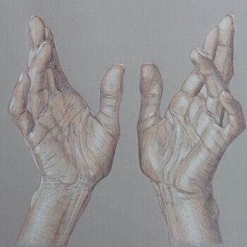 Dessin intitulée "Handbewegung" par Victoria Richters, Œuvre d'art originale, Conté