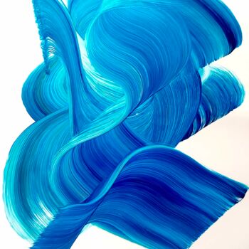 Pintura titulada "Flow blue" por Victoria Román, Obra de arte original, Acrílico