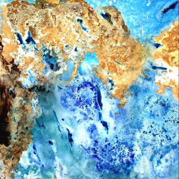 Картина под названием "Arrecife" - Victoria Román, Подлинное произведение искусства, Акрил Установлен на Деревянная панель
