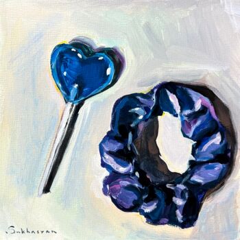 Painting titled "Still Life with Blu…" by Victoria Sukhasyan, Original Artwork, Acrylic