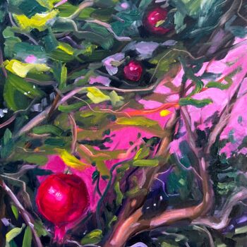 Painting titled "Pomegranate Tree" by Victoria Sukhasyan, Original Artwork, Oil