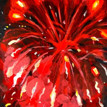 Schilderij getiteld "Fireworks" door Victoria Sukhasyan, Origineel Kunstwerk, Acryl