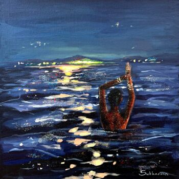 Painting titled "Deep Waters" by Victoria Sukhasyan, Original Artwork, Acrylic