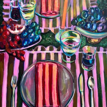 Painting titled "Still Life with Gra…" by Victoria Sukhasyan, Original Artwork, Acrylic