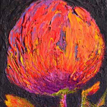 Painting titled "Shock Flower" by Viktorija Rutskaja, Original Artwork, Acrylic