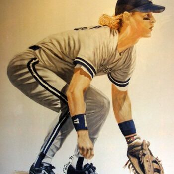 Painting titled "Kelly Gruber Mural" by Victoria Wallace, Original Artwork, 
